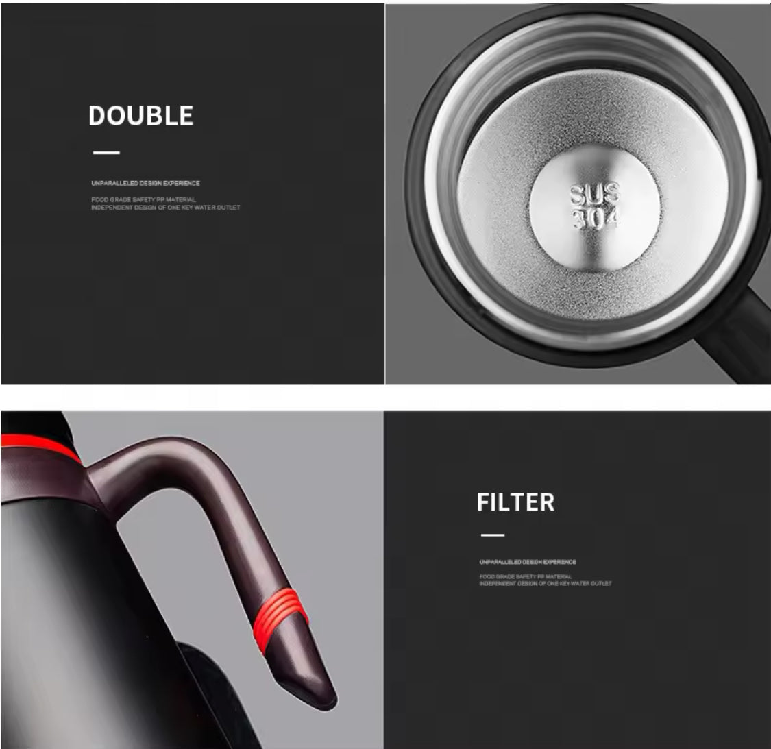 500ml Temperature Display Coffee Thermos, Stainless Steel Vacuum Flask Coffee Mug With Handle, Double Thickened Coffee Mug 500ml Temperature Display Coffee Thermos, Stainless Steel Vacuum Flask Coffee Mug With Handle, Double Thickened Coffee Mug